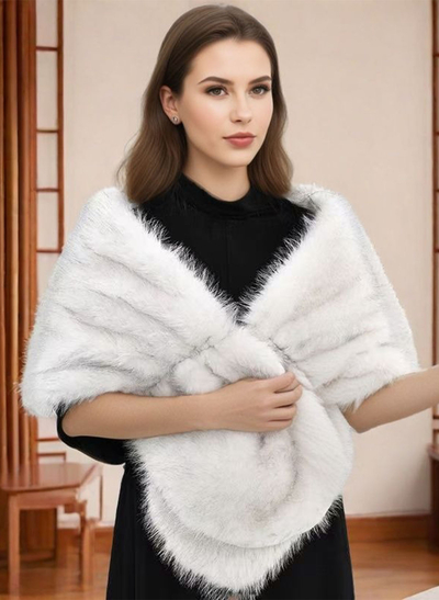 Clasp Faux Fur Shawl