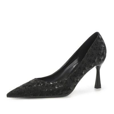 High Heel PU Leather Point Toe Wedding Shoes