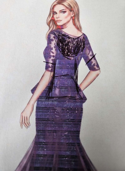 Trumpet/Mermaid Scoop Neck Short Sleeves Sweep Train Lace/Satin/Tulle Evening Dresses With Appliques Lace
