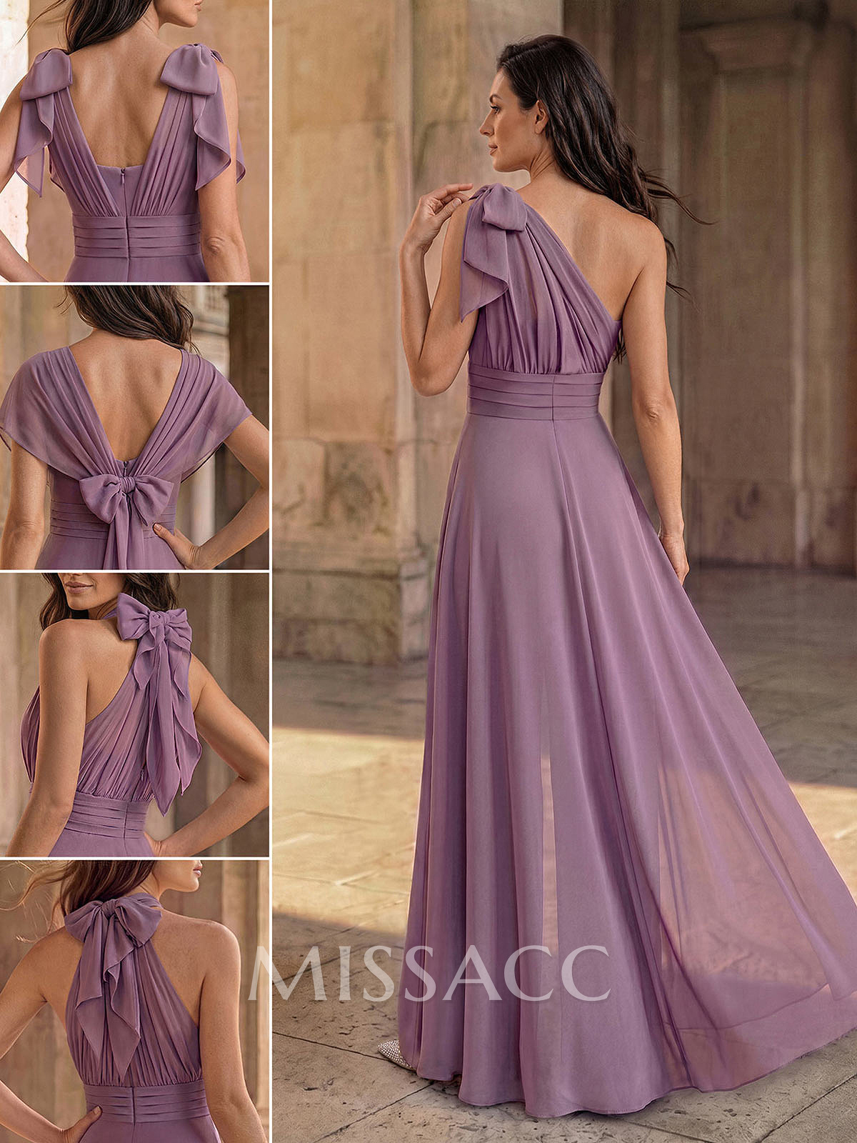 Sleeveless Floor-Length Chiffon Jumpsuit/Trouser Suit Evening Dress With Bow/Overskirt