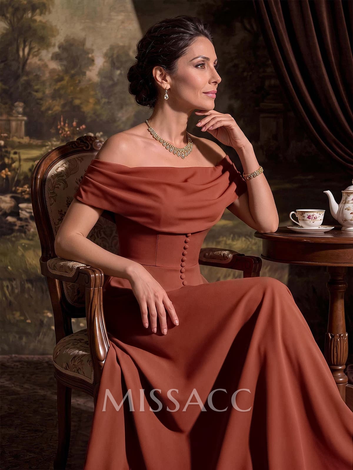 A-Line Off-The-Shoulder Sleeveless Floor-Length Elastic Satin Evening Dresses With Pleated