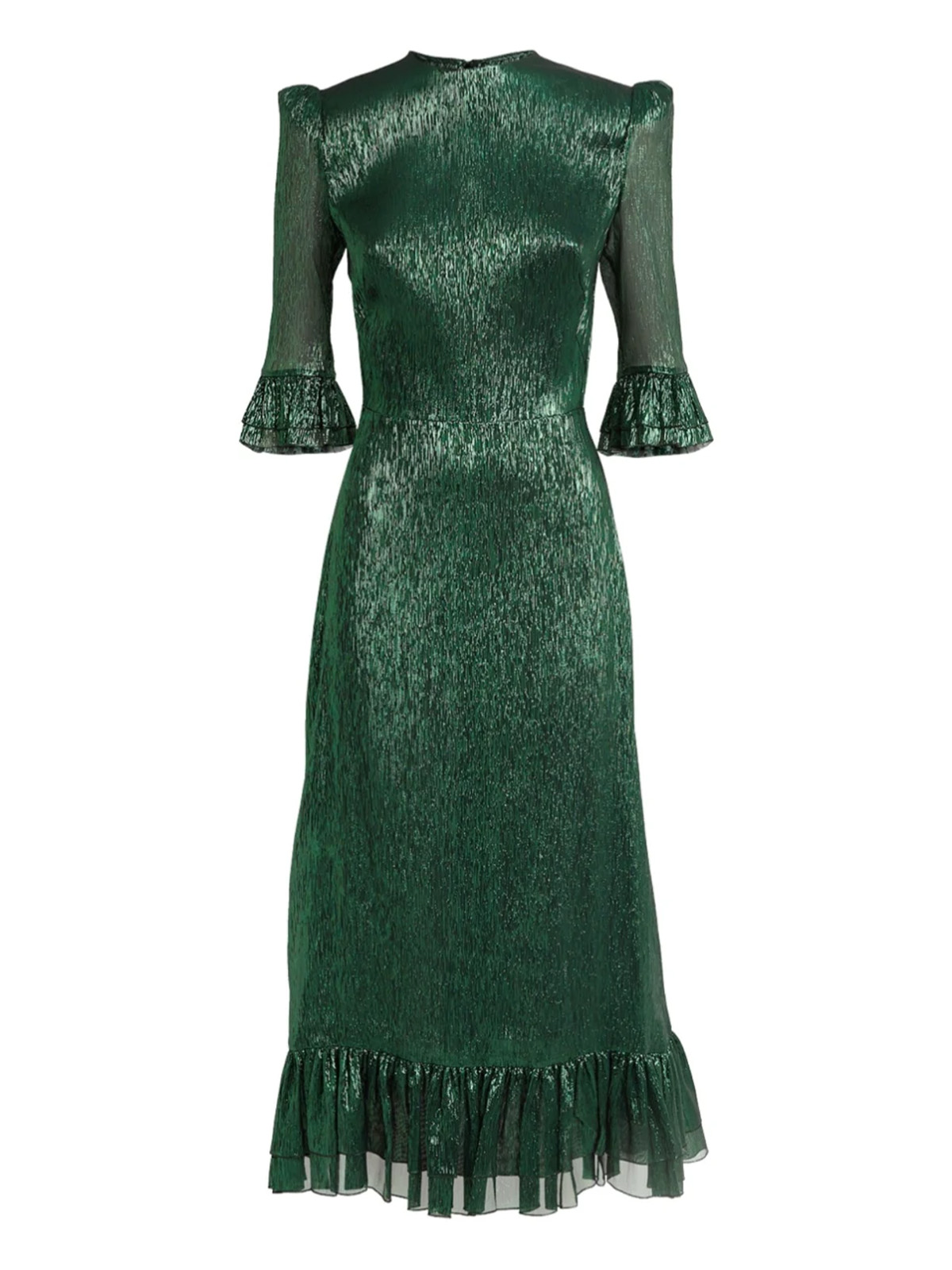 Sheath/Column Scoop Neck 3/4 Sleeves Ankle-Length Chiffon/Tulle Evening Dresses