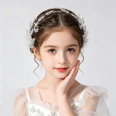 Rhinestones Imitation Pearls Girl Headpieces