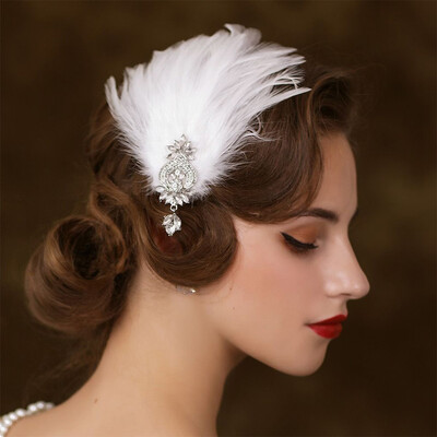 Feather Hair Comb Bridal Headpiece