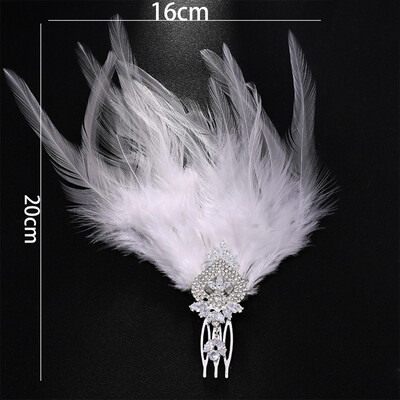 Feather Hair Comb Bridal Headpiece