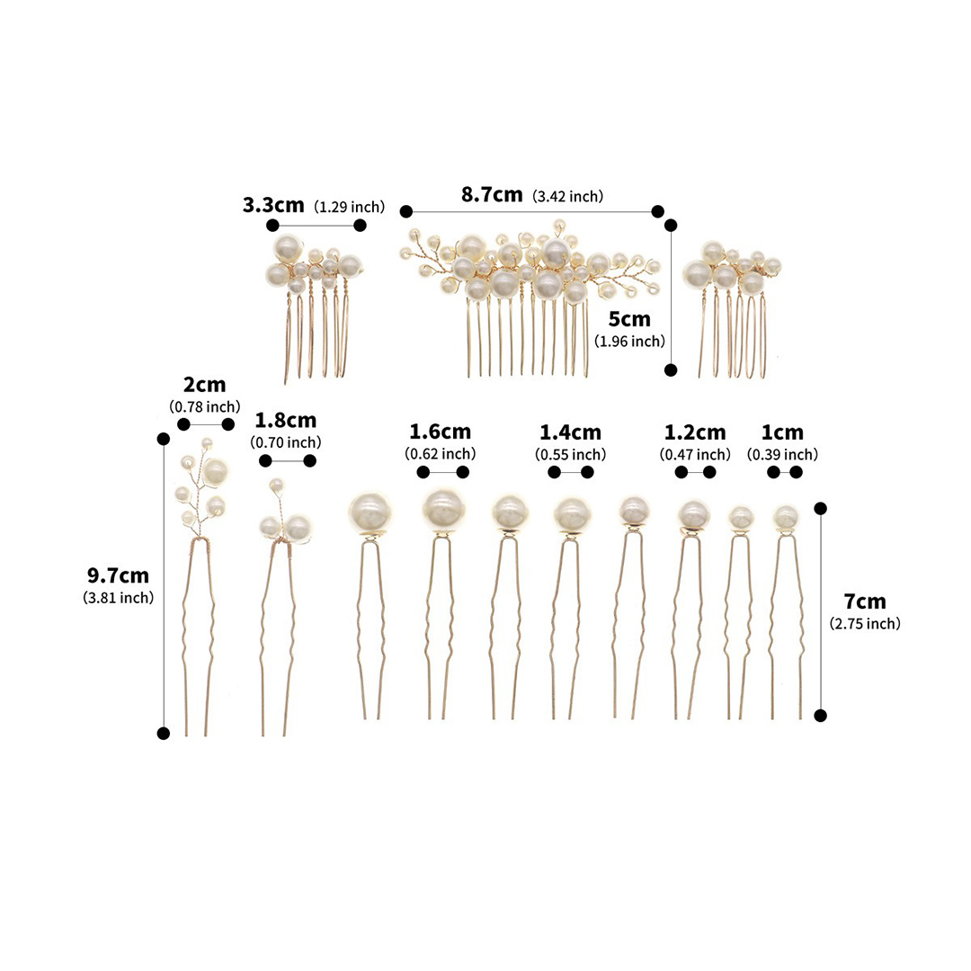 Faux Pearl Hair Comb Set Bridal Headpiece