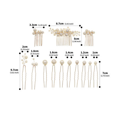 Faux Pearl Hair Comb Set Bridal Headpiece