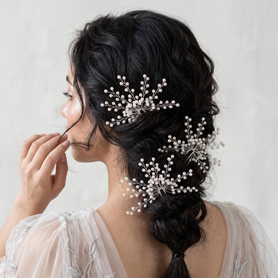 Fireworks Hair Clips Bridal Headpiece