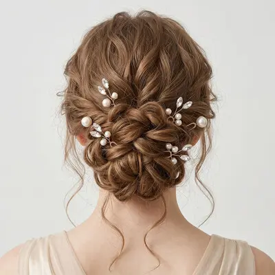 Faux Pearl Hair Clips Bridal Headpiece
