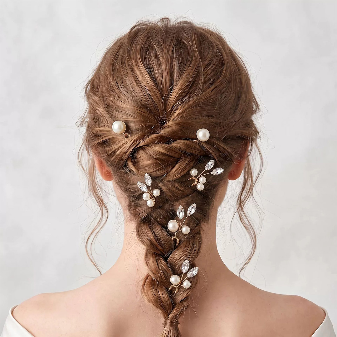 Faux Pearl Hair Clips Bridal Headpiece