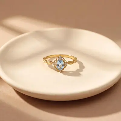 7*10MM Oval Cut Sona Simulated Diamonds Engagement Rings In Sterling Silver