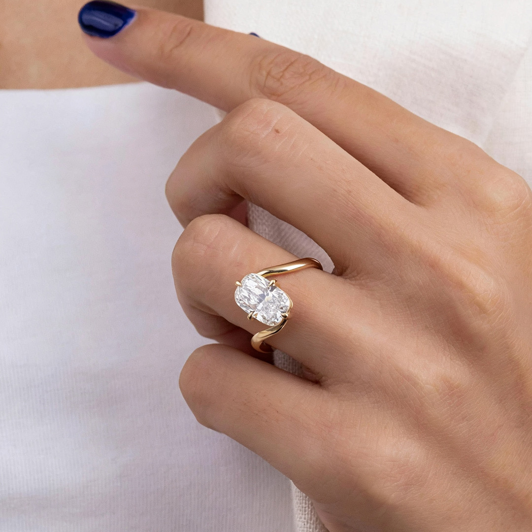 9*11MM Radiant Cut Sona Simulated Diamonds Engagement Rings In Sterling Silver