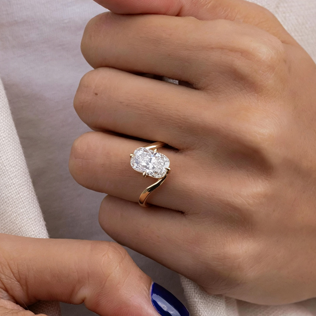 9*11MM Radiant Cut Sona Simulated Diamonds Engagement Rings In Sterling Silver