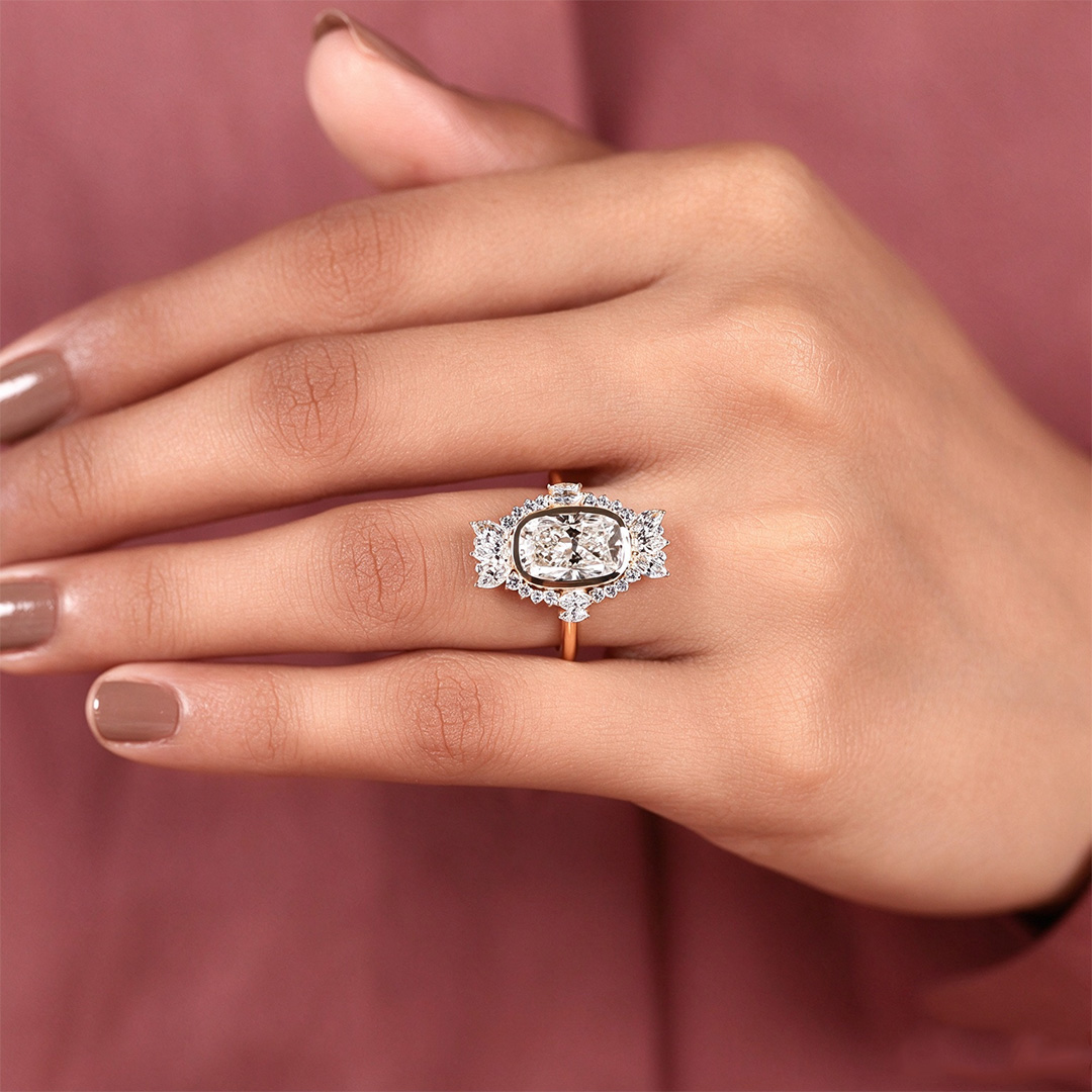 9*11MM Marquise Cut Sona Simulated Diamonds Engagement Rings In Sterling Silver