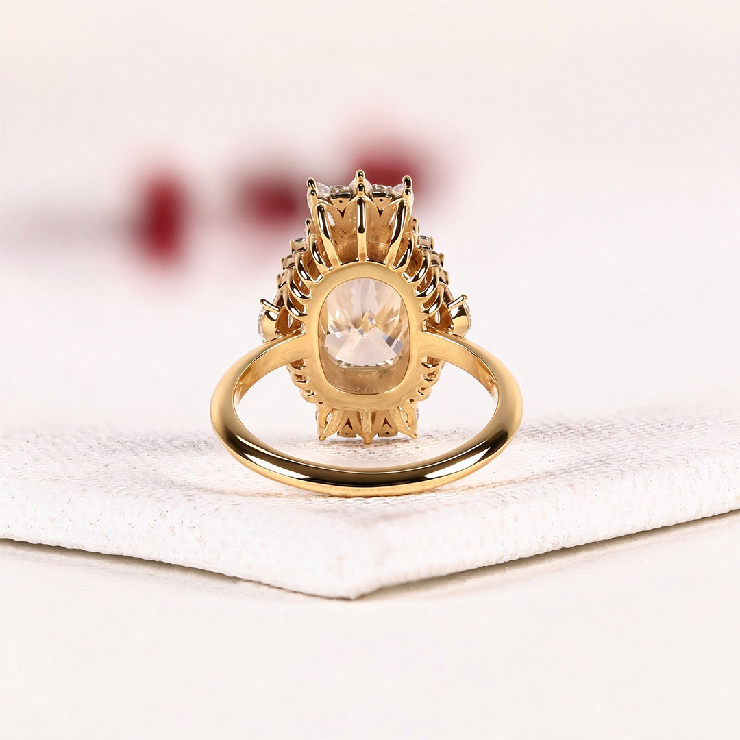 9*11MM Marquise Cut Sona Simulated Diamonds Engagement Rings In Sterling Silver