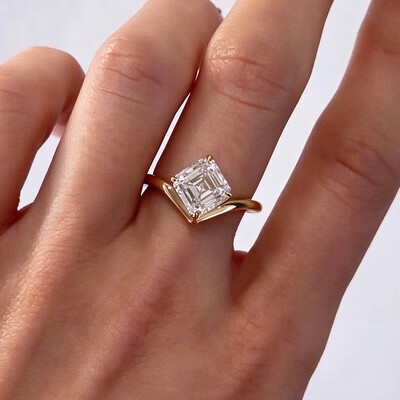 2CT 7*7MM Princess Cut Moissanite Engagement Rings In Sterling Silver