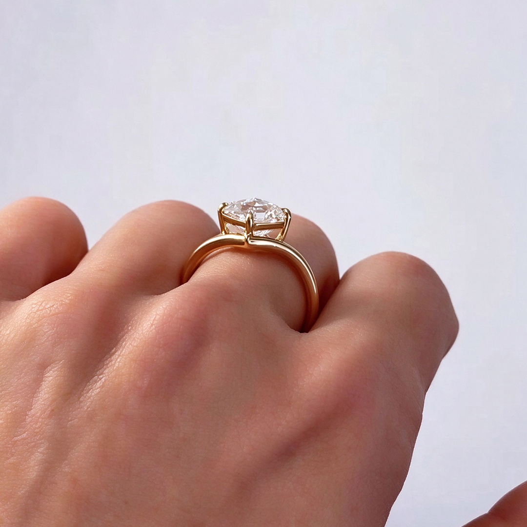 2CT 7*7MM Princess Cut Moissanite Engagement Rings In Sterling Silver