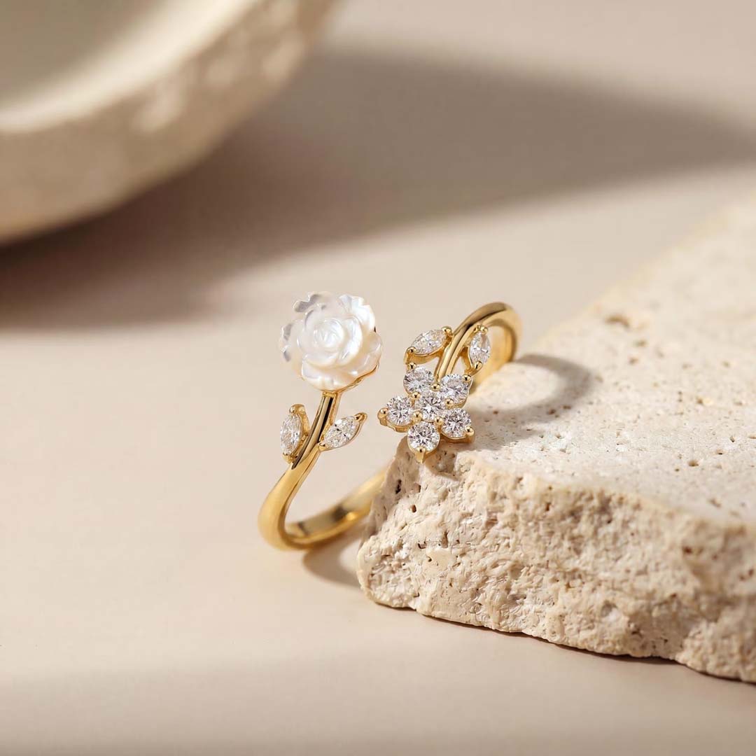 Round Cut Moissanite Engagement Rings In Sterling Silver
