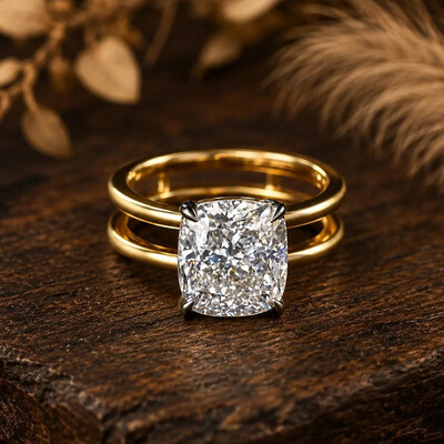 7*7MM Princess Cut Moissanite Engagement Rings In Sterling Silver