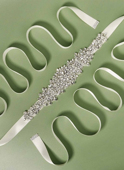Diamanté Satin Ribbon Sash For Brides And Bridesmaids