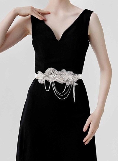 Satin Ribbon Sash/Belt With Beading/Diamanté For Brides/Bridesmaids