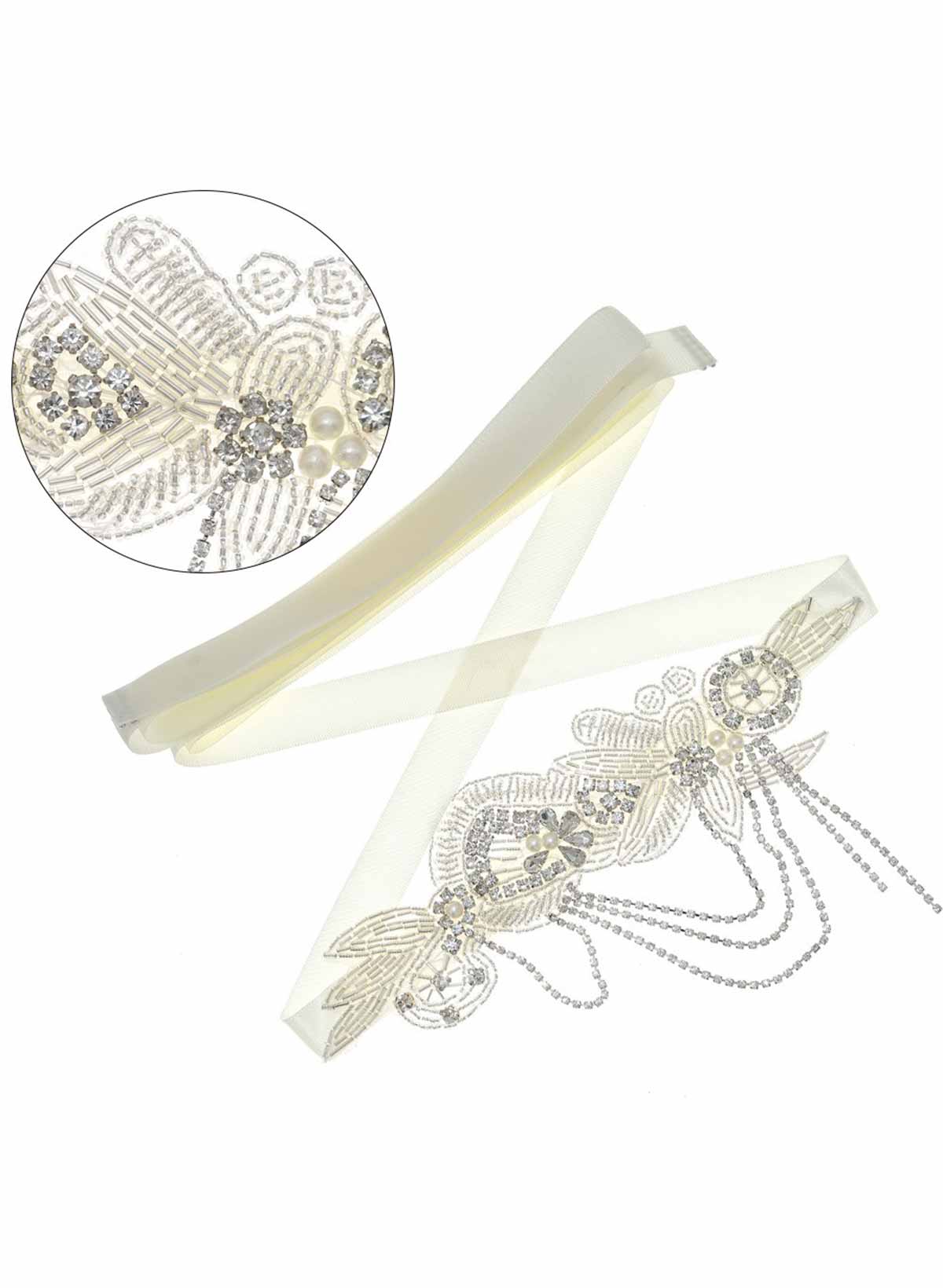Satin Ribbon Sash/Belt With Beading/Diamanté For Brides/Bridesmaids