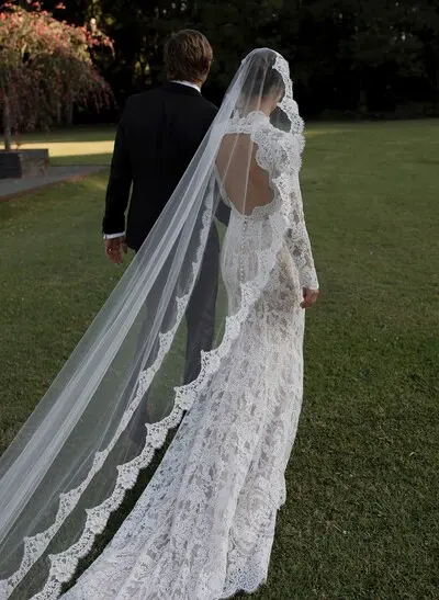 Sheath/Column High Neck Long Sleeves Chapel Train Wedding Dresses