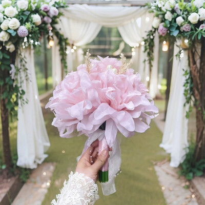 Artificial Wedding Flowers Round Silk Flower Bridal Bouquets