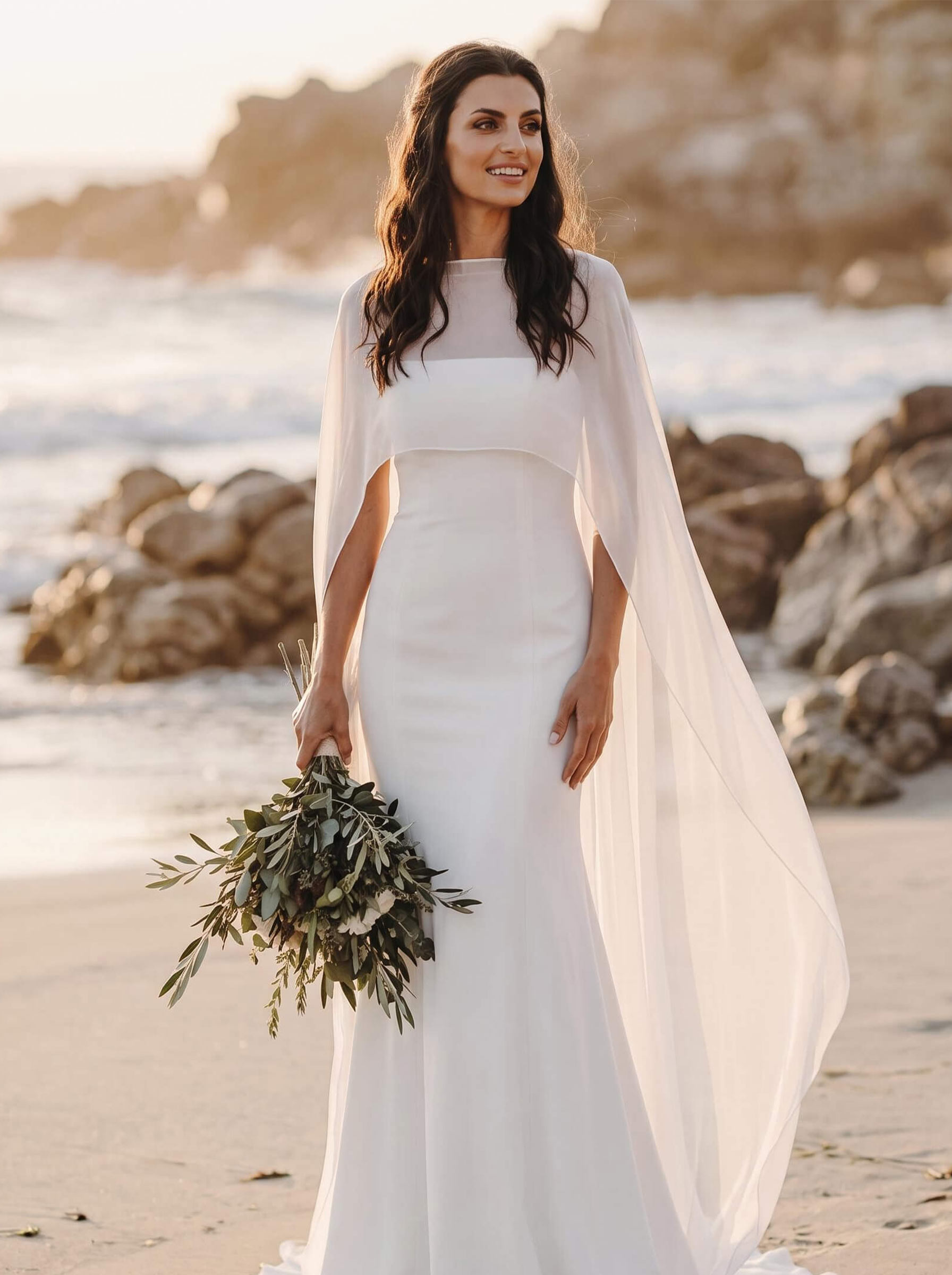 Slip-On Chiffon Cape