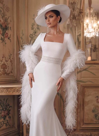 Open Front Ostrich Feather Wrap