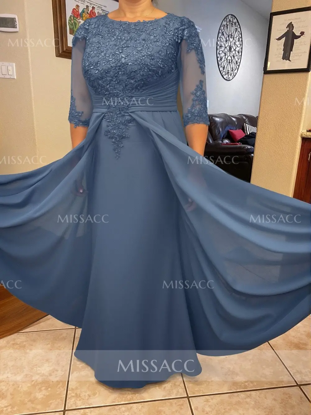 Trumpet/Mermaid Off-the-Shoulder Mother of the Bride Dresses with High Split main image 0