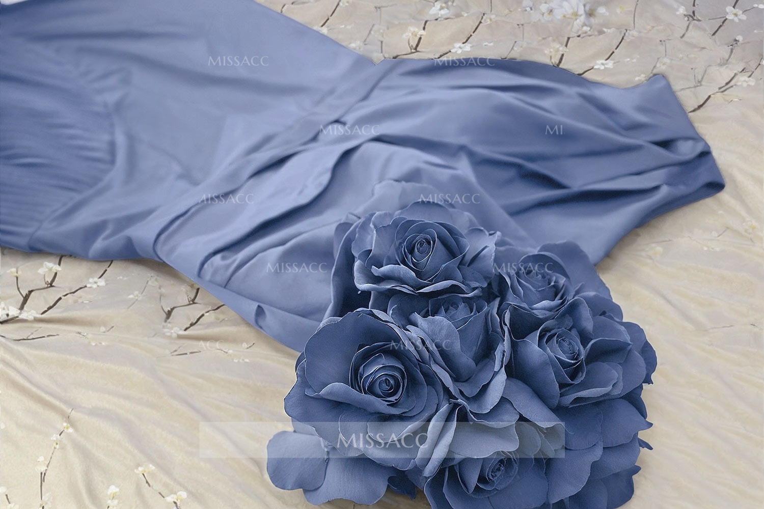 A-Line Asymmetrical Silk Like Satin Mother Of The Bride Dresses With Pleated/Flower(s)