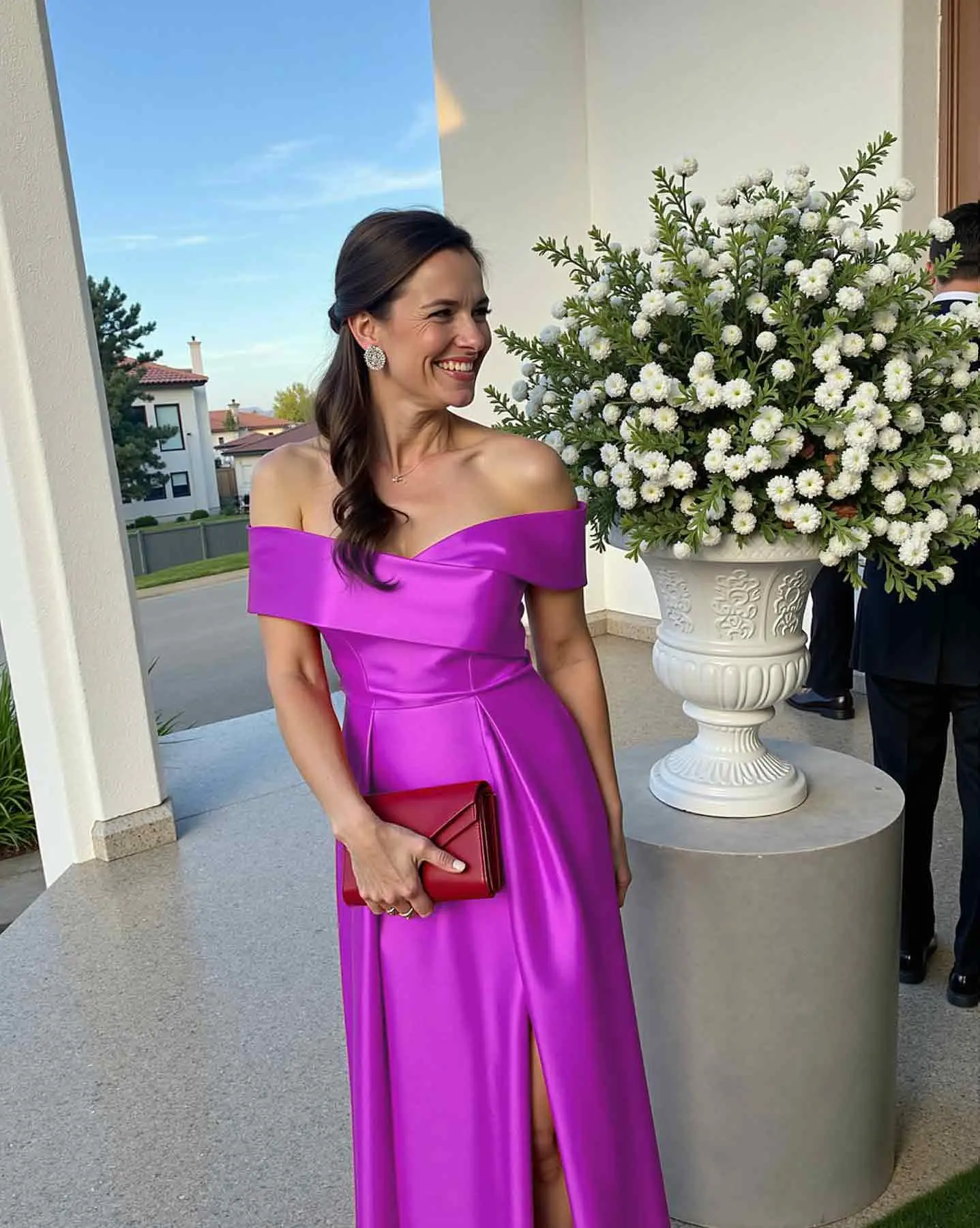 ALine OffTheShoulder Sleeveless Satin Bridesmaid Dresses With Split — free download