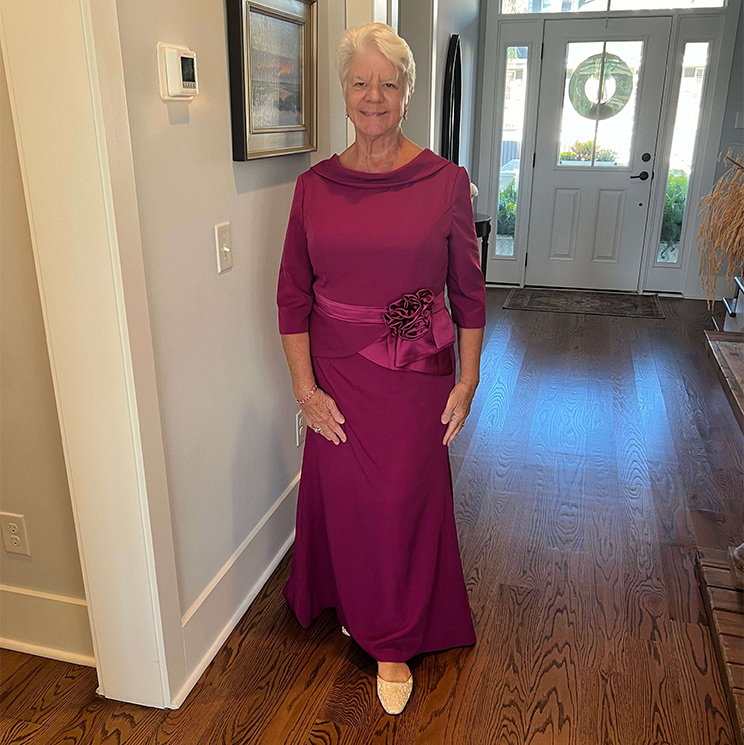 Beautifully made, custom sized gown, for the price I’d pay for an ill fitting store bought gown needing alterations. Quality of material, sizing, craftsmanship is outstanding!! All for $150 and nicely delivered in 4 weeks. Make sure to add length for your shoes.