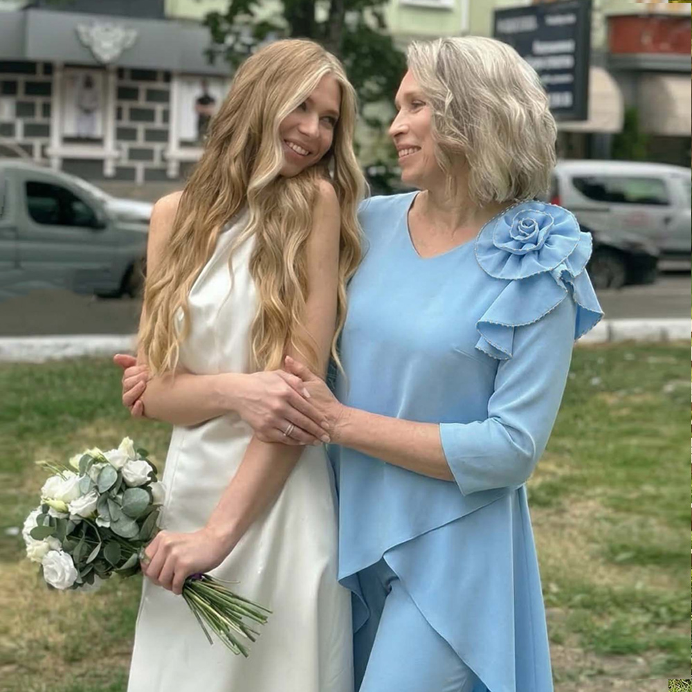 Really comfortable stretchy satin material. I did have to get the pants hemmed a bit because they were too long for me, but overall I love the fit.