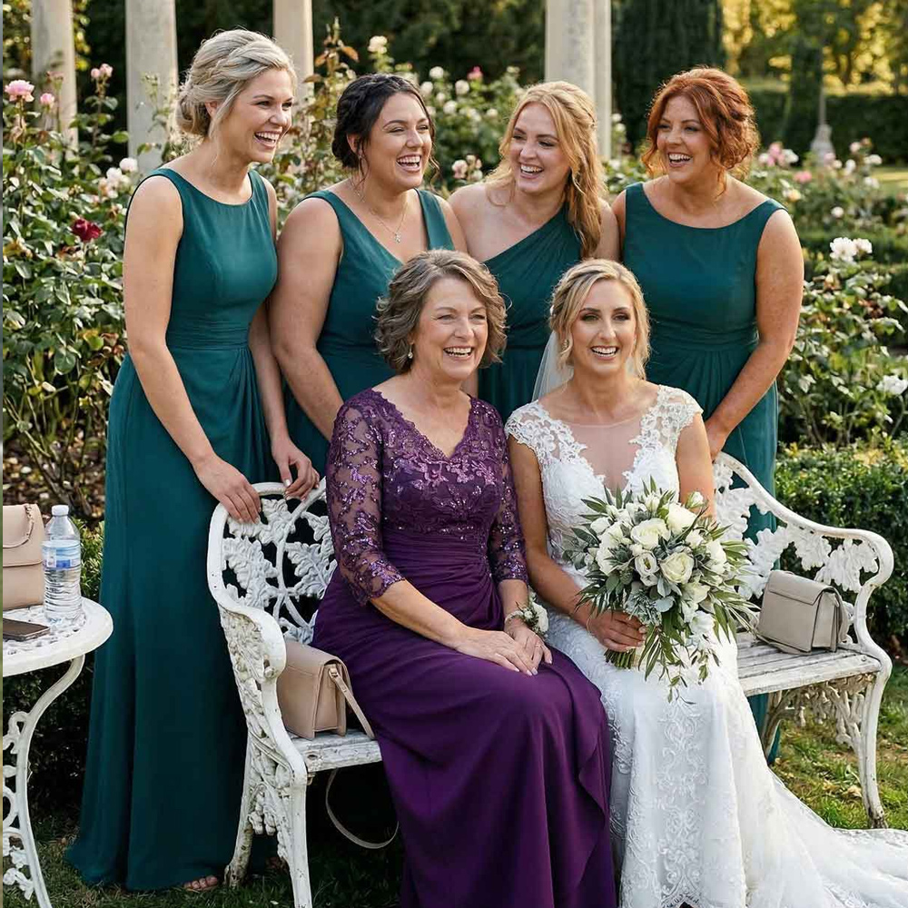 Je me sentais si belle dans cette robe ! L'association de la dentelle et de la jupe fluide est tout simplement parfaite. Un excellent choix pour la mère de la mariée.