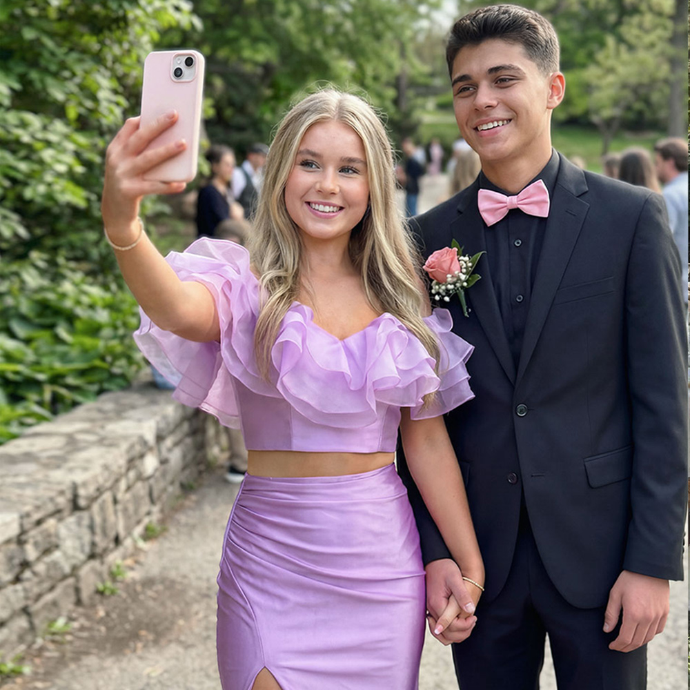 Taking selfies in this dress was amazing! The top gives an adorable, playful touch, and the skirt hugs my curves in all the right places. It was super comfortable to wear for hours.