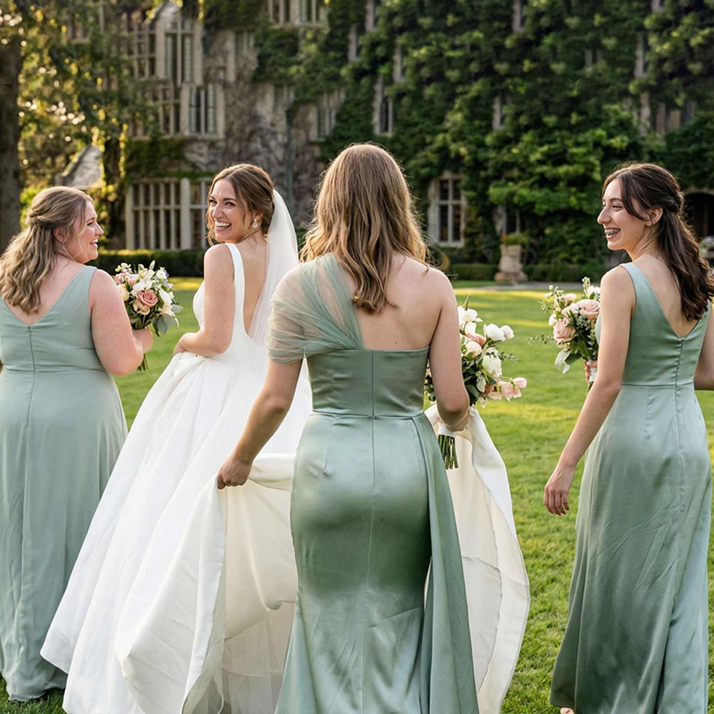 Received this sheath column dress and it's a good quality. The satin-like fabric is soft and the dress looks elegant. The high split is a cool feature. The dress runs a bit large, so I had to get it altered. But other than that, I'm satisfied with this dress.