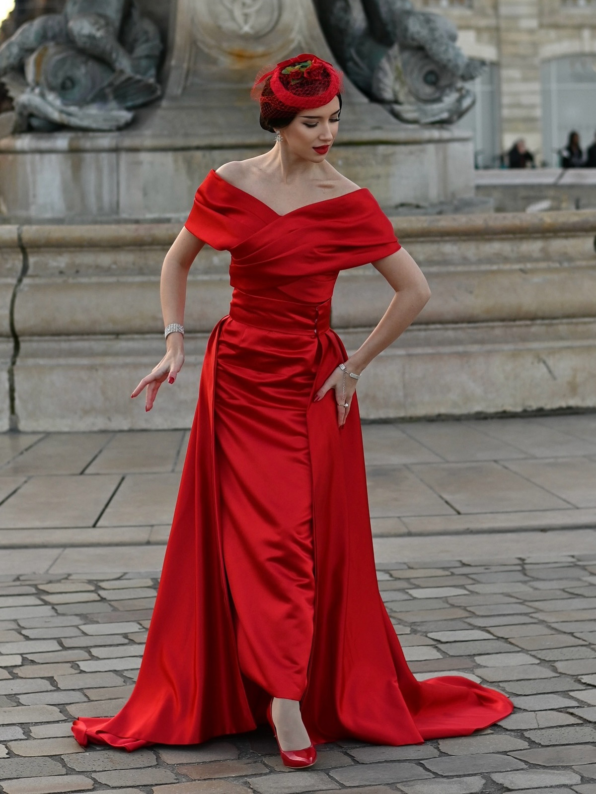 Stop traffic in this stunning red number. Your red carpet moment awaits at missacc.com.