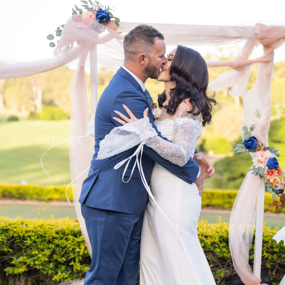 I had an amazing day and felt so beautiful in my dress it was perfect but you need to get a Bussel put in the dress and a hook and eye.. the dress was comfortable and easy to wear light and conforming to my body